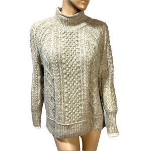 Alex Mill Camil Wool Alpaca Mock Neck Cableknit Sweater Women’s Size Small S